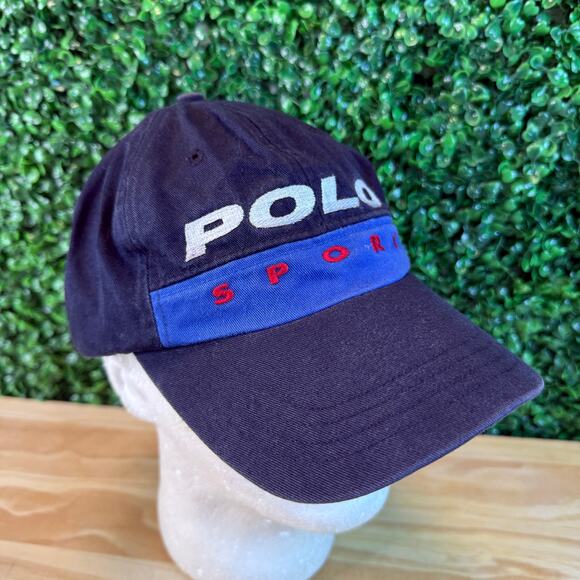 Vintage Polo Sport Pepsi Strapback Hat  Strap Back 90s PEPSY Ralph Lauren - Picture 2 of 7